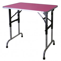 Folding table - 90x60 cm wood top - Adjustable - PINK -M93BR-AGC-CREATION