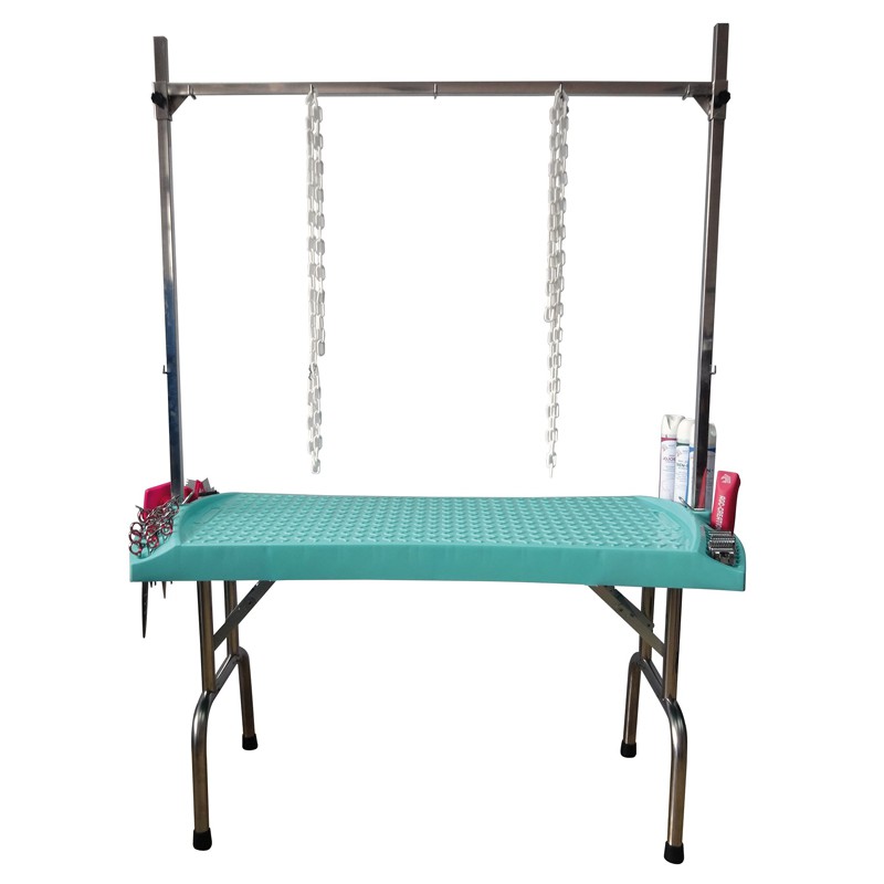 TABLE PLIANTE EVOLUTECH130 - H 69cm - TURQUOISE -M817-AGC-CREATION
