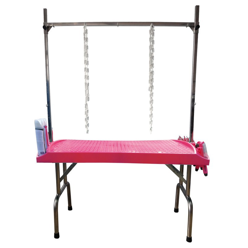 TABLE PLIANTE EVOLUTECH130 - H 84cm - FUSHIA -M530-AGC-CREATION