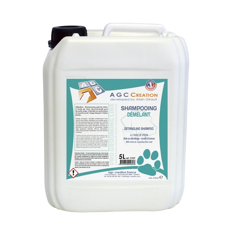 Detangling shampoo AGC CREATION for dog grooming - 5 L -C937-AGC-CREATION