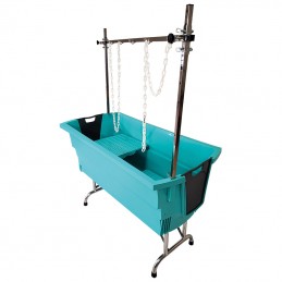 BAIGNOIRE EVOLUTECH PIEDS PLIANTS INOX - TURQUOISE -M704T-AGC-CREATION