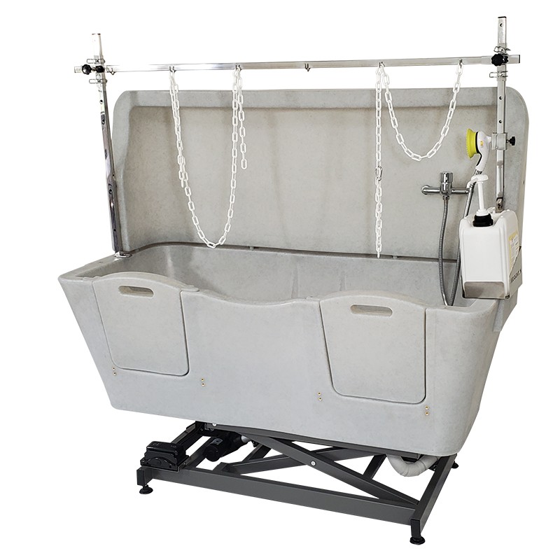 Baignoire en polyéthylène AGC - Élévatrice châssis électrique avec anti-projection - GRIS GRANIT -M863G-AGC-CREATION