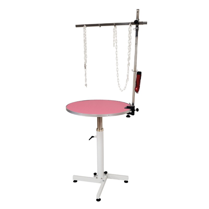 TABLE PNEUMATIQUE TOURNANTE RANGEMENT FACILE - ROSE -M877-AGC-CREATION