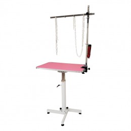 TABLE PNEUMATIQUE TOURNANTE RANGEMENT FACILE - ROSE -M873-AGC-CREATION