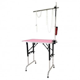 TABLE PLIANTE BOIS 90x60 cm - Hauteur réglable - ROSE -M93BR-AGC-CREATION