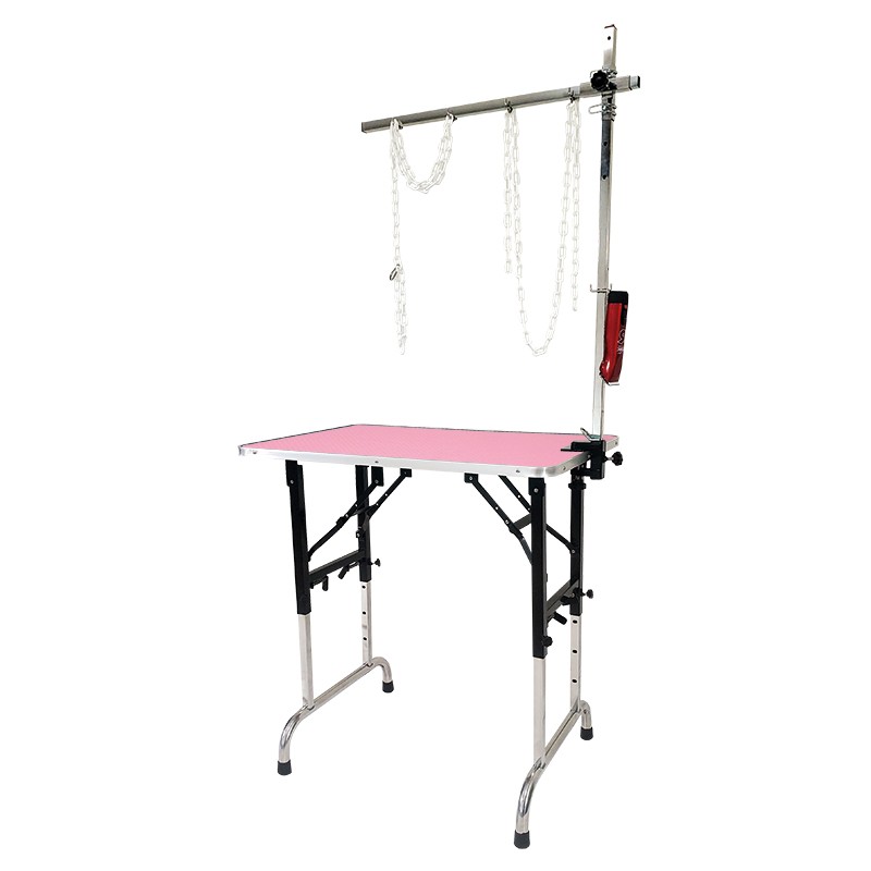 TABLE PLIANTE BOIS 90x60 cm - Hauteur réglable - ROSE -M93BR-AGC-CREATION