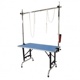 Folding wood table 120x60 cm - Adjustable - BLEU -M123BB-AGC-CREATION