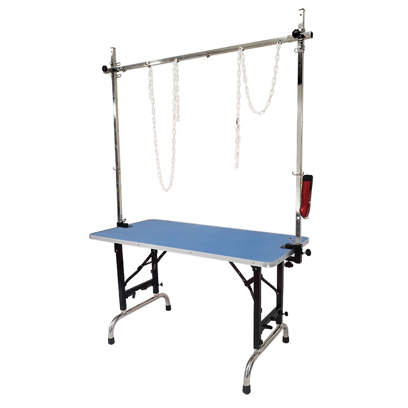 TABLE PLIANTE BOIS 120x60 cm - Hauteur réglable - BLEU -M123BB-AGC-CREATION