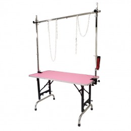 TABLE PLIANTE BOIS 120x60 cm - Hauteur réglable - ROSE -M123BR-AGC-CREATION