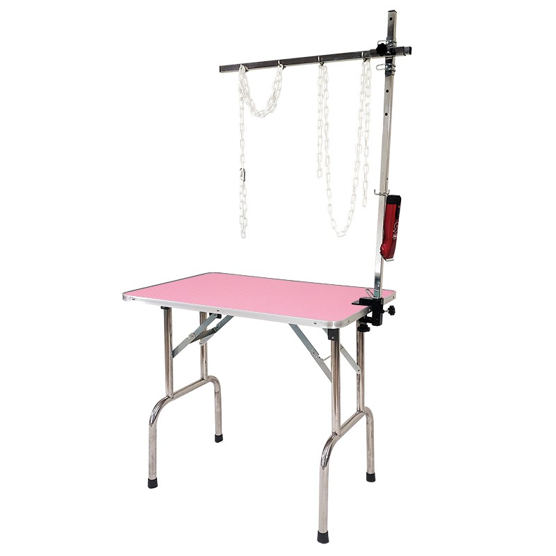 TABLE PLIANTE BOIS 90x60cm - H 67cm - ROSE -M92BR-AGC-CREATION